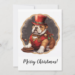 Gentleman Bulldog Weihnachtskarte Feiertagskarte