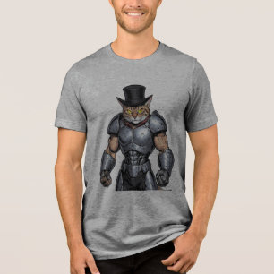 Gentleman Cat gepanzerter Krieger T-Shirt Tri-Blend Shirt