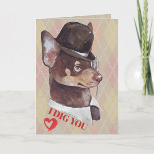 Gentleman Chihuahua Dog I Dig You Feiertagskarte