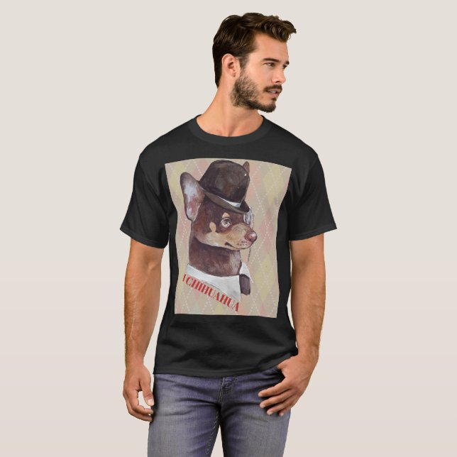 Gentleman Chihuahua Dog T-Shirt (Vorne ganz)