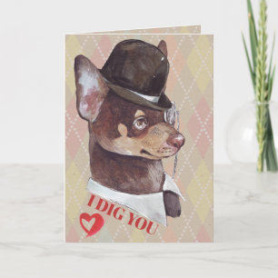 Gentleman Chihuahua Hund, ich mag dich Feiertagskarte