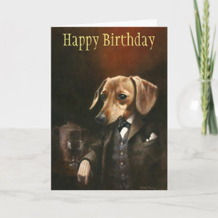 Gentleman Dackel Birthday Card Karte