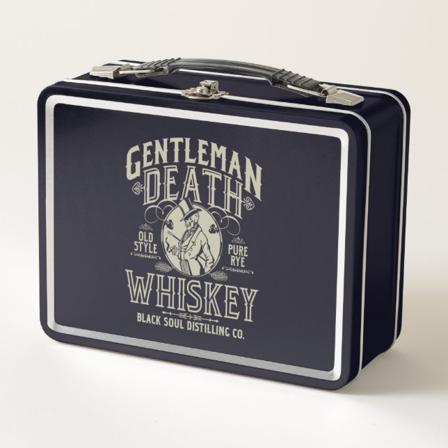 Gentleman Death Old Style Pure Rye Whiskey Metall Brotdose (Vorderseite)