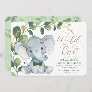 Gentleman Elephant Wild One Greenerie 1. Geburtsta Einladung