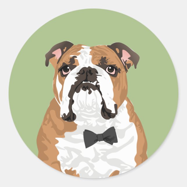 Gentleman English Bulldog Sticker for Dog Lovers (Vorderseite)