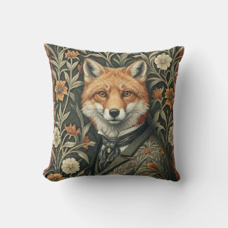 Gentleman Fox in Evening Attire Vintage Woodland Kissen