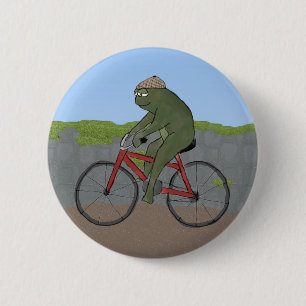 Gentleman Frog auf einem Fahrradknopf Button