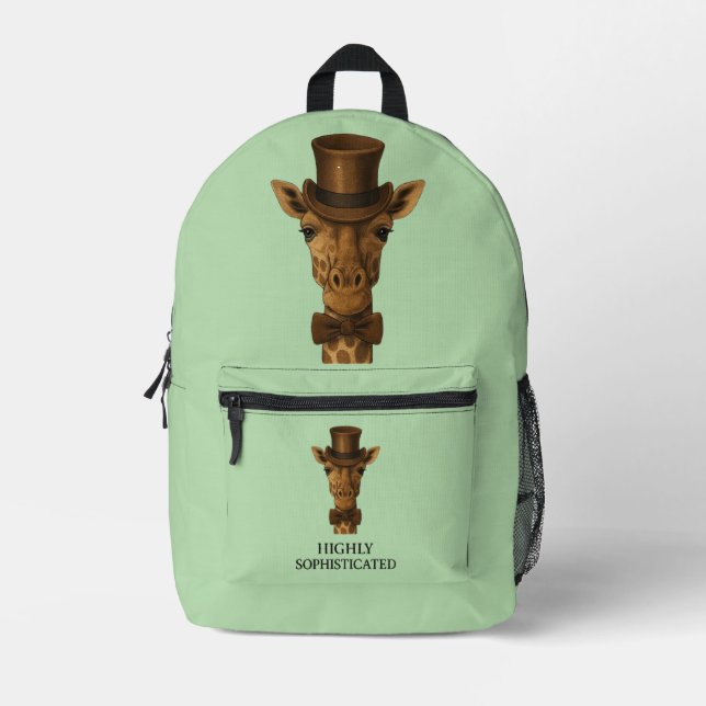 Gentleman Giraffe - Das hochausgeklügelte Bedruckter Rucksack (Vorderseite)