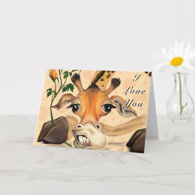 Gentleman Giraffe Funny Valentine's Day Card Karte (Kleine Pflanze)