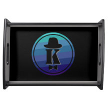 Gentleman hat bosblau ombre name initial monogramm