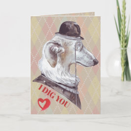 Gentleman Hound Hund I Dig You Feiertagskarte