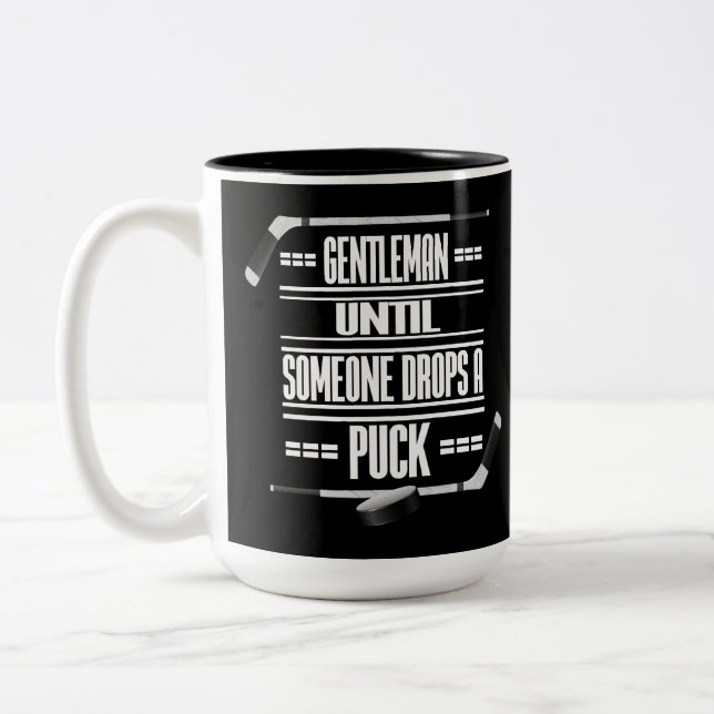 Gentleman Ice Hockey Spaß Black Zweifarbige Tasse (Links)