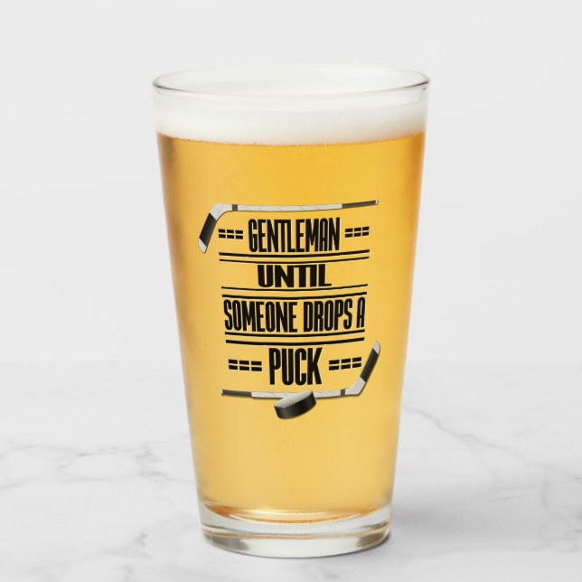 Gentleman Ice Hockey Spaß Glas (Vorne (Gefüllt))