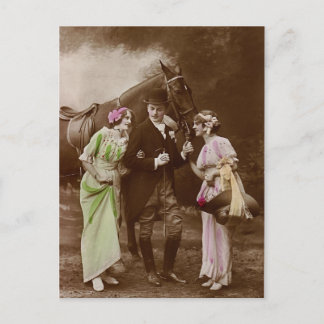 Gentleman, Ladies und Pferd Postkarte