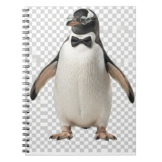 Gentleman Penguin in Bow Tie and Glasses Notizblock