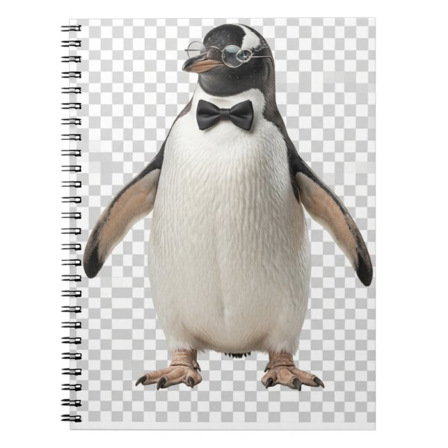Gentleman Penguin in Bow Tie and Glasses Notizblock (Vorderseite)