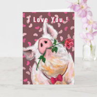 Gentleman Pig Funny Valentine's Day Card