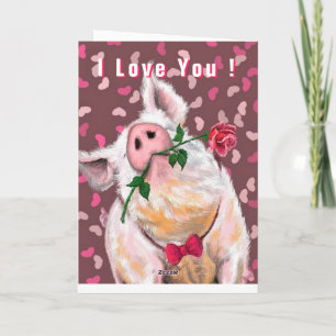 Gentleman Pig Funny Valentine's Day Card Karte