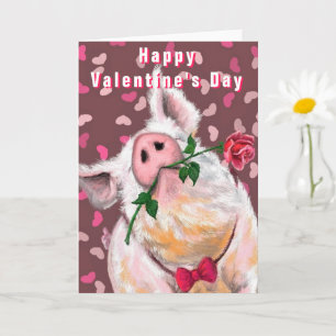 Gentleman Pig - Spaß - Glücklicher Valentinstag Karte