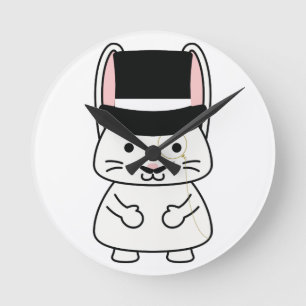 Gentleman Rabbit Runde Wanduhr