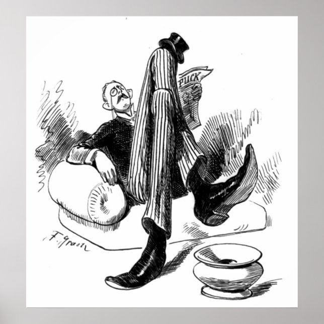 Gentleman Reading 1880 Poster (Vorne)