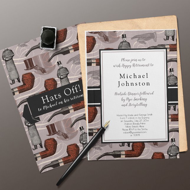 Gentleman Retirement Party oder Geburtstag Vintag Einladung (Von Creator hochgeladen)