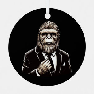 Gentleman Sasquatch - Funny Bigfoot Ornament Aus Metall