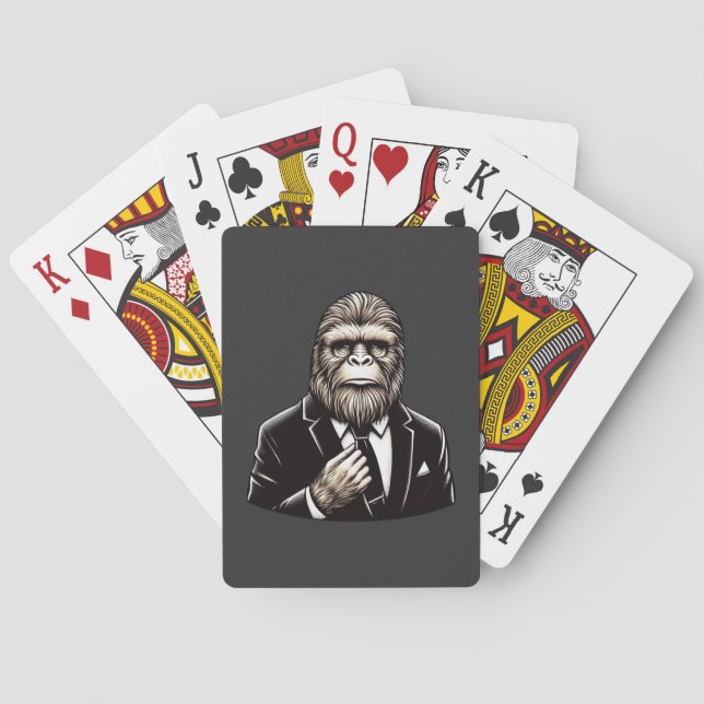 Gentleman Sasquatch - Funny Bigfoot Spielkarten (Rückseite)