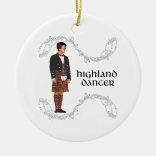 Gentleman Scottish Highland Dancer Keramik Ornament