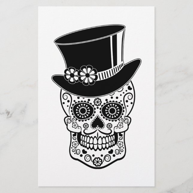 Gentleman Sugar Skull-01 Briefpapier (Vorderseite)