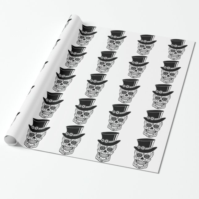 Gentleman Sugar Skull-01 Geschenkpapier (Ungerollt)