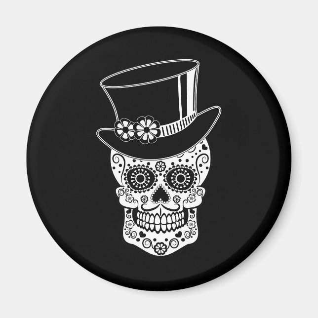 Gentleman Sugar Skull-01 Magnet (Vorne)