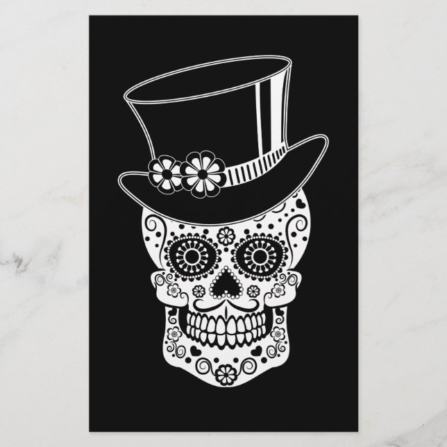 Gentleman Sugar Skull Briefpapier (Vorderseite)