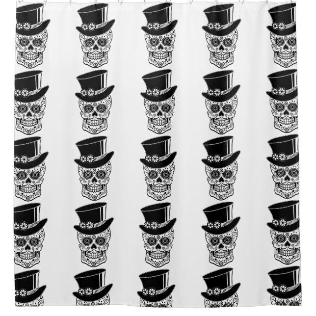 Gentleman Sugar Skull Duschvorhang (Vorderseite)