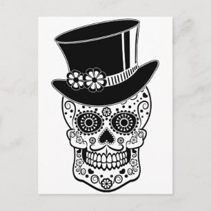 Gentleman Sugar Skull Postkarte