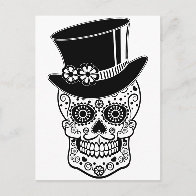 Gentleman Sugar Skull Postkarte (Vorderseite)