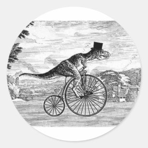 Gentleman T-Rex' Sonntagsritt Runder Aufkleber