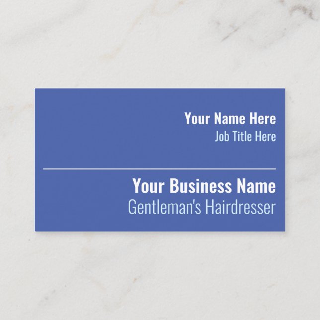 Gentleman's Fairdressing Business Card Visitenkarte (Rückseite)
