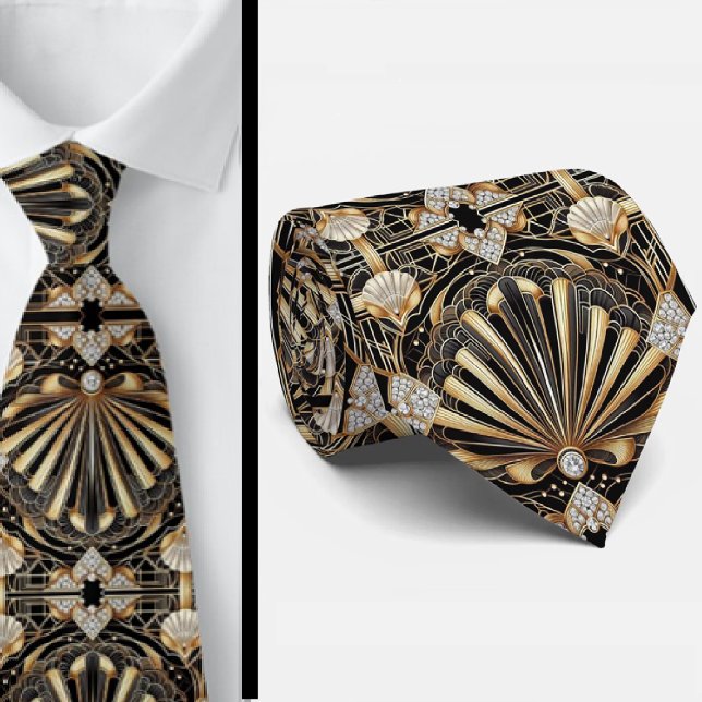 Gentleman's Tie | Art Deco Faux Diamond Neck Ties Krawatte (Von Creator hochgeladen)