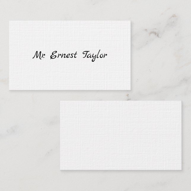 Gentleman's Viktorianische Calling Cards Telefonnummerkarte (Vorne/Hinten)