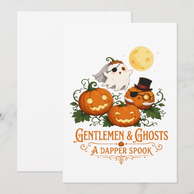 Gentlemen & Ghosts Halloween Einladung (Vorne/Hinten)