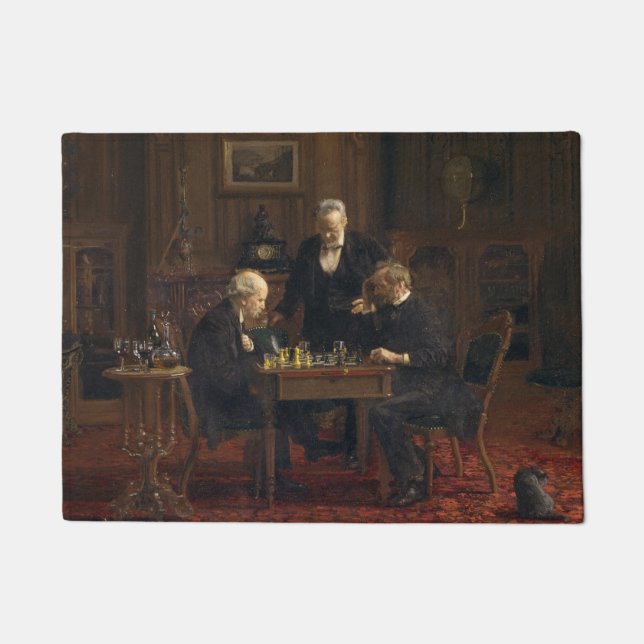 Gentlemen Playing a Game of Schach (Thomas Eakins) Fußmatte (Vorderseite)