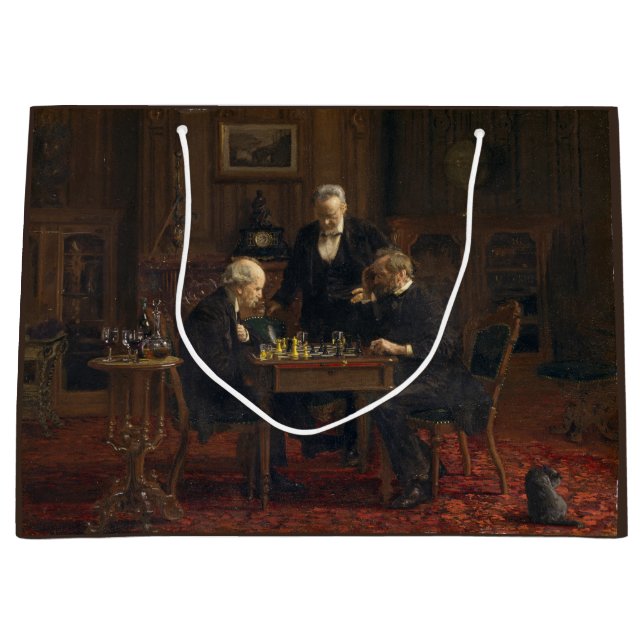 Gentlemen Playing a Game of Schach (Thomas Eakins) Große Geschenktüte (Vorderseite)