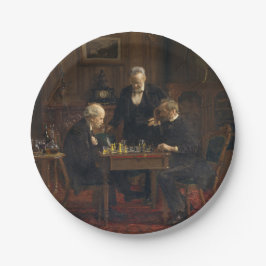 Gentlemen Playing a Game of Schach (Thomas Eakins) Pappteller