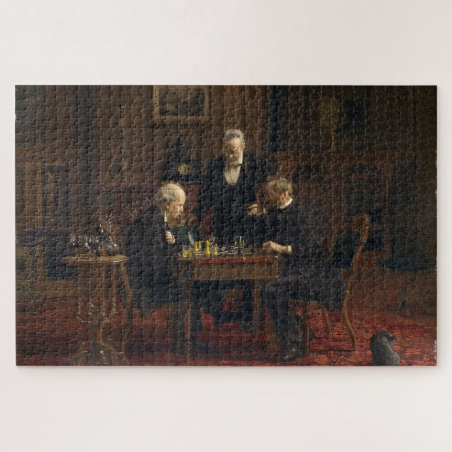 Gentlemen Playing a Game of Schach (Thomas Eakins) Puzzle (Horizontal)