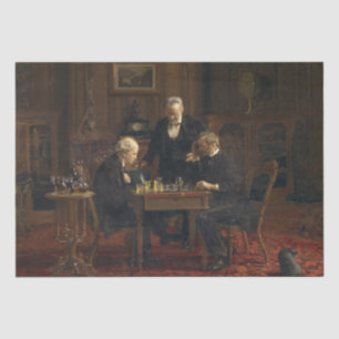 Gentlemen Playing a Game of Schach (Thomas Eakins) Seidenpapier