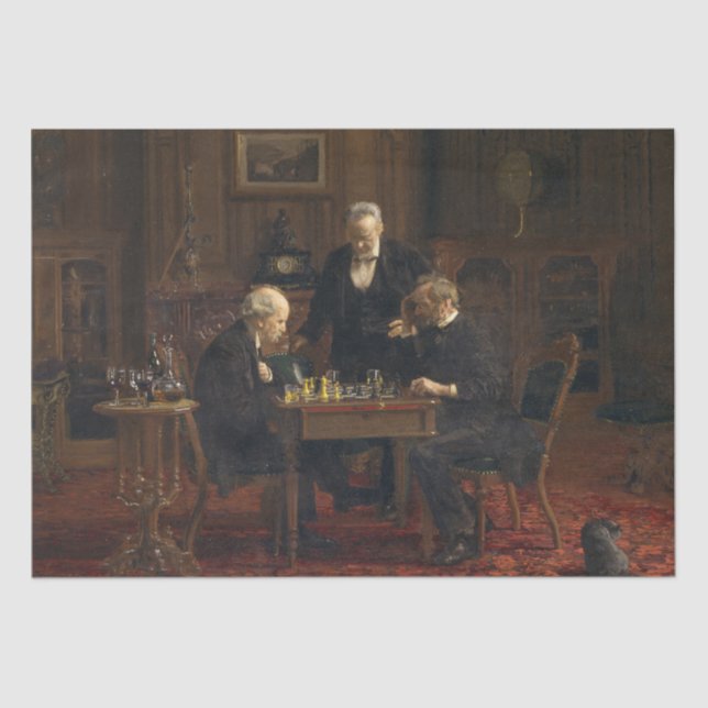 Gentlemen Playing a Game of Schach (Thomas Eakins) Seidenpapier (Vorderseite)