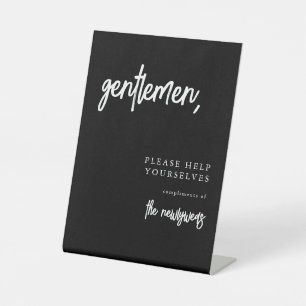 Gentlemen Simple Wedding Bad Basket Zeichen Sockelschild