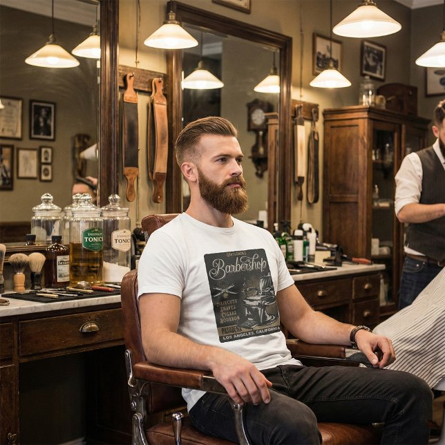Gentlemen's Barbershop Retro Haarschnitte Shaves T-Shirt (Von Creator hochgeladen)