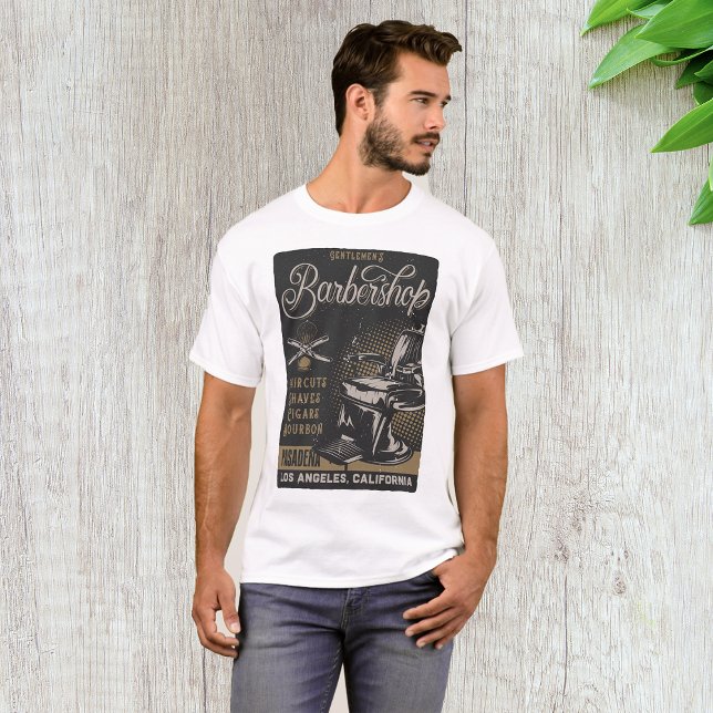 Gentlemen's Barbershop Retro Haarschnitte Shaves T-Shirt (Von Creator hochgeladen)